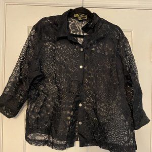 Sheer leopard print blouse